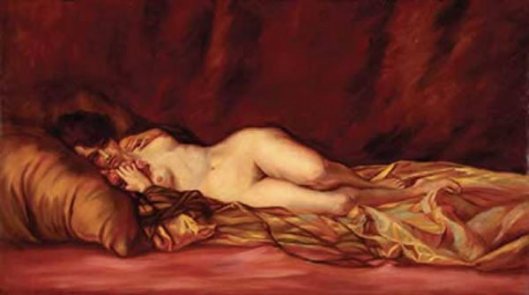 Lying Nude with Flowers