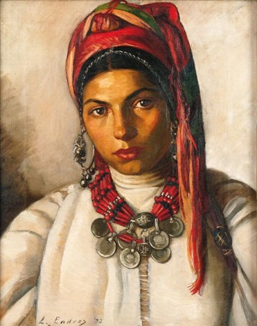 Portrait de Femme Au Foulard Rouge - 1933