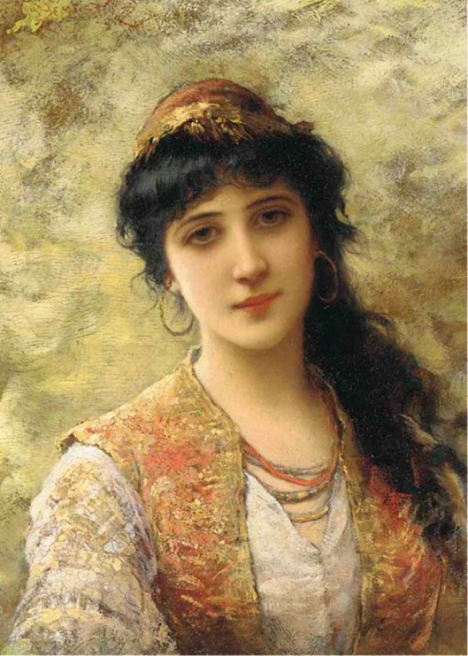 A Young Beauty in an Embroidered Vest - 1890