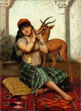 Girl with Gazelle - 1880