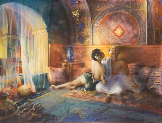 Orientalische erotische Interieur-Szene